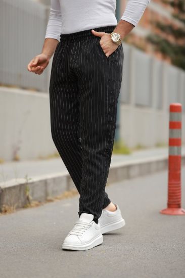 Erkek Beli Bağcıklı çizgili Pantolon resmi